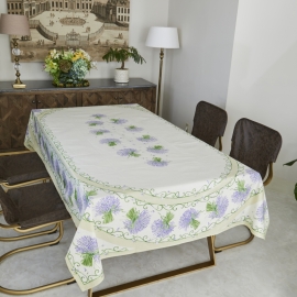 テーブルクロス ラベンダー クリーム 6~8人掛用サムネイル1